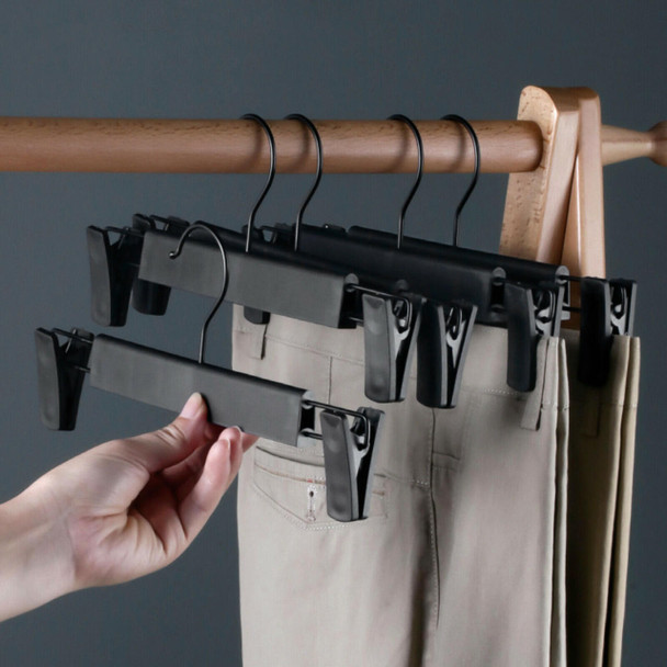 80 Strong Pants Hangers Adjustable Clip Nonslip For Trousers Skirt Dress Slacks