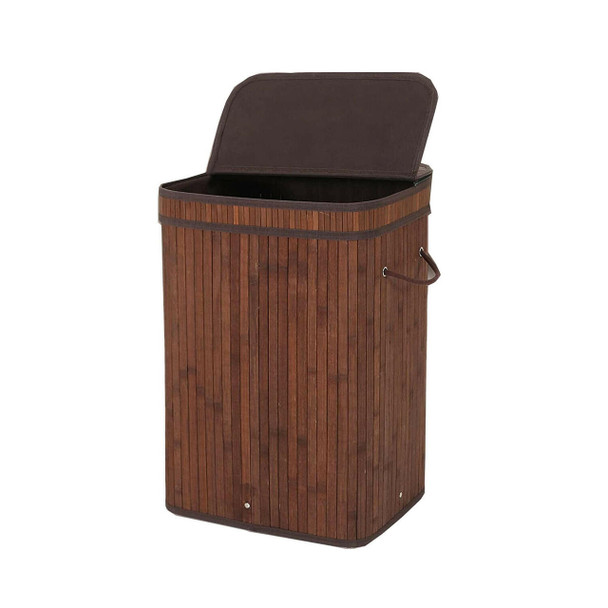 Laundry Hamper with Lid 72L Folding Bamboo Laundry Basket with Removable Liner
