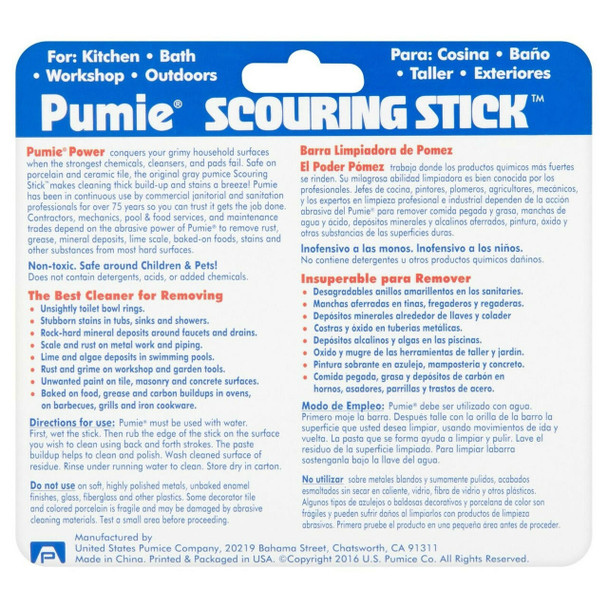 Pumie Scouring Stick, removes hard stains, non toxic, hand held Super Original