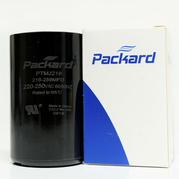 Packard PTMJ216 Motor Start Capacitor 216-259 MFD UF / 220-250 VAC