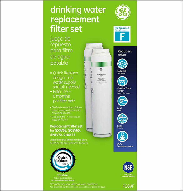 GE FQSVF Dual Stage SmartWater Under Sink Drinking Water Filter