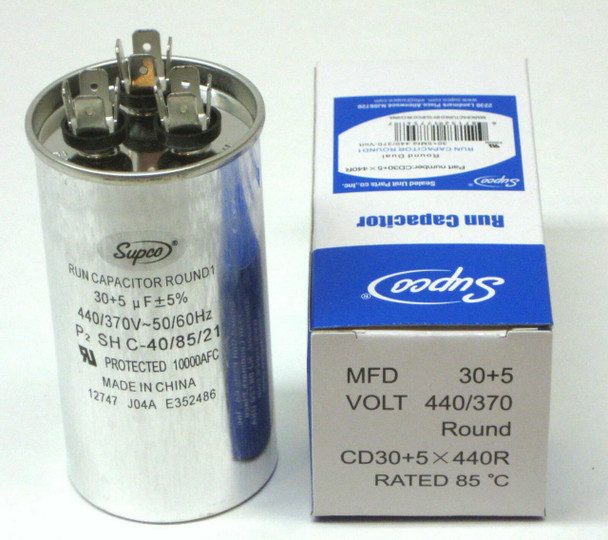 Air Conditioning HVAC Round Dual Motor Run Capacitor 30 5 MFD 440 Volt