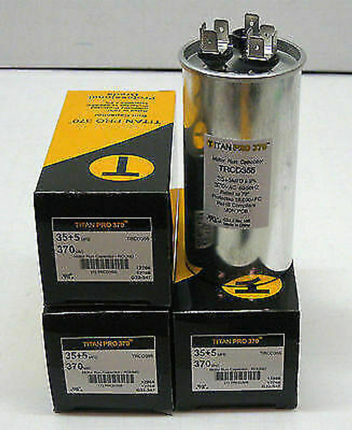 TRCD355-4 Lot of 4 Round 35 5 uf mfd 370 Volts Dual Run Capacitor Titan Pro