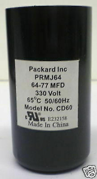 Packard PRMJ64 Motor Start Capacitor 64-77 MFD UF / 330 VAC