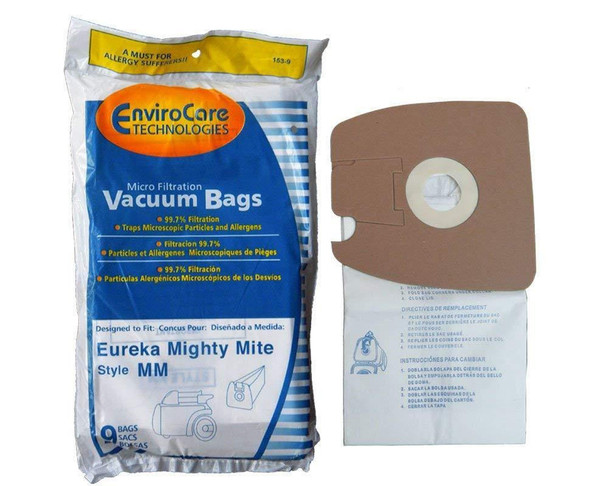 9 micro filtration Vacuum Bags for Eureka MM Mighty Mite 3670 and 3680 Canister