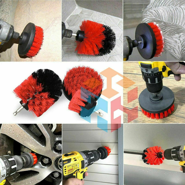 5PCS Drill Brush Set Power Scrubber Drill Attachments Carpet Tile Grout Cleaning