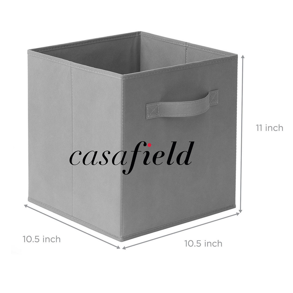 6 Collapsible Foldable Cloth Fabric Cubby Cube Storage Bins Baskets for