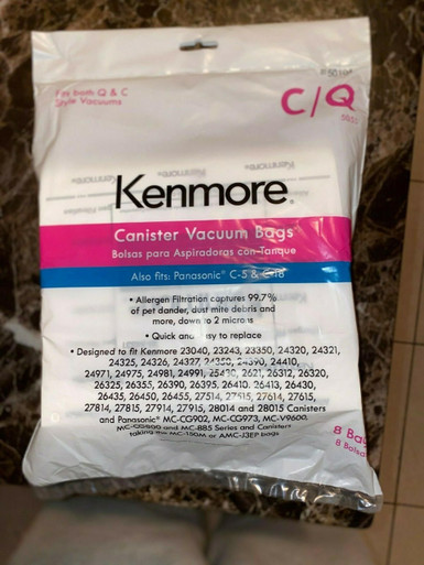 Kenmore 50104 8 Pack Style C/Q Canister Vacuum Bags - Redstag Supplies