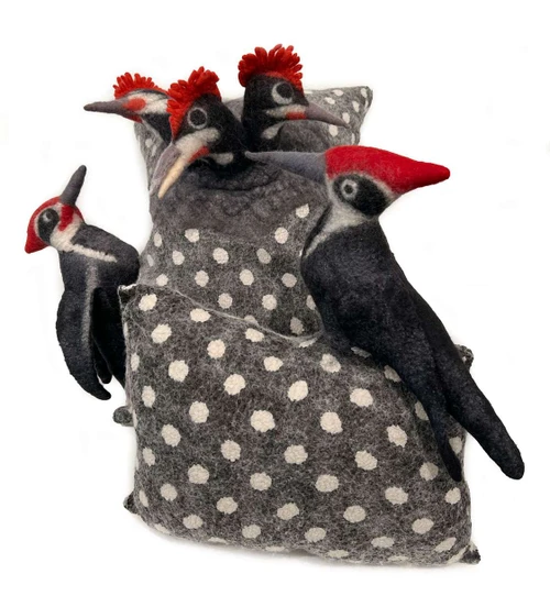 Ellen Silberlicht: Pileated Woodpecker Pillows Art & Artists BoxHeart Gallery