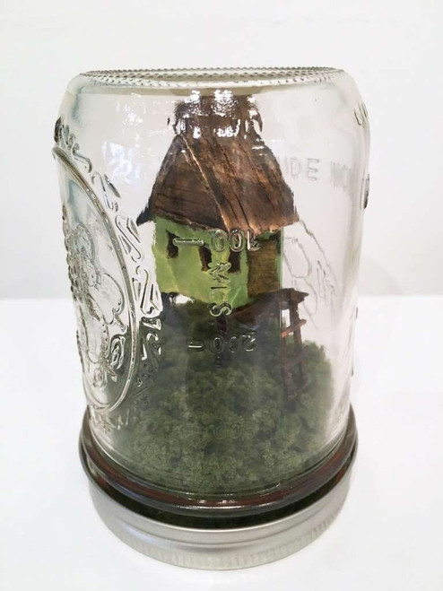 Sherry Rusinack: Cabin in the Woods (green) Art & Artists BoxHeart Gallery