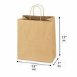 Kraft Paper Shopping Bags, Mart,  13” x 7" x 17”,  L - 250 pcs