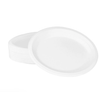 12.5''x10'' Molded Fiber Oval Plates, 1 Comp, PFAS Free, White - 500 pcs