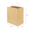 Custom Kraft Paper Shopping Bags, Huntington, 13.4” x 9.3" x 15.9”, XL - 200 pcs