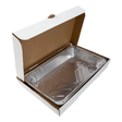 Catering Box, Full Pan Size, White/Kraft, 21" x 13" x 3", 50ct