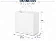 White Paper Shopping Bags, Manhattan - 11.4" x 8.3" x 12" - 250 pcs