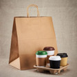Kraft Paper Shopping Bags, 13.4” W x 9.3" G x 15.9” H, XL - 200 pcs