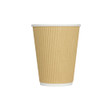 Paper Hot Cup (90mm), Kraft Ripple Paper, 12oz, 500 Pcs