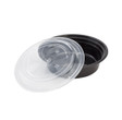 Microwaveable Round Food Containers & Lids 16oz, Black - 150 sets