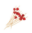 Bamboo Pick, Red, 3.5" - 100 pcs