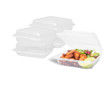 Hinged Container, 9'' x 9" PP, Clear - 200 pcs