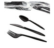 Cutlery Kit, PP, 3 Piece Black MW (F,K,S), 500 Kits