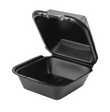 Genpak Black Foam 6" x 6" Snap It Lock Hinged Square Container - 500 pcs