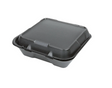 Genpak Black Foam 9" x 9" Snap It Lock Hinged Square Container - 200 pcs