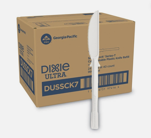 Dixie T-Series CPLA Knife Refill Packs for SmartStock Dispensing System  - 960 pcs
