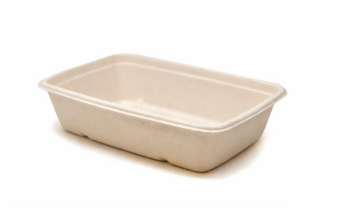 Natural Rectangle 6" x 9" Pulp Fiber Container, Sabbert - 30 Oz,  - 300 pcs