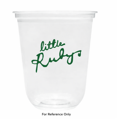Custom Printed Little Rubys, PET U-Shaped Plastic Cold Cups, 16oz, (98mm) - 1,000 pcs