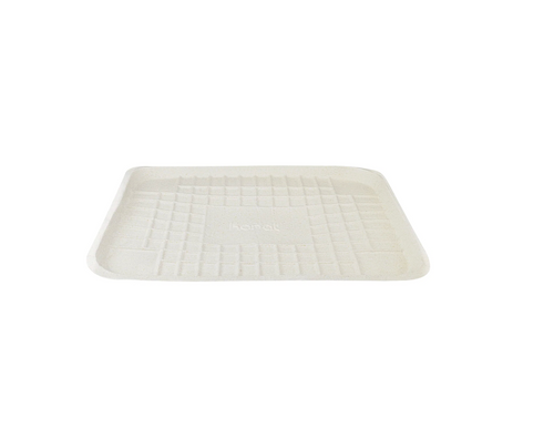 14" x 18" GreaseEase Molded Fiber Food Tray - 100 pcs