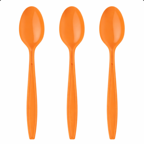 Teaspoon, Heavy Weight, Orange, PP  - 1000 pcs