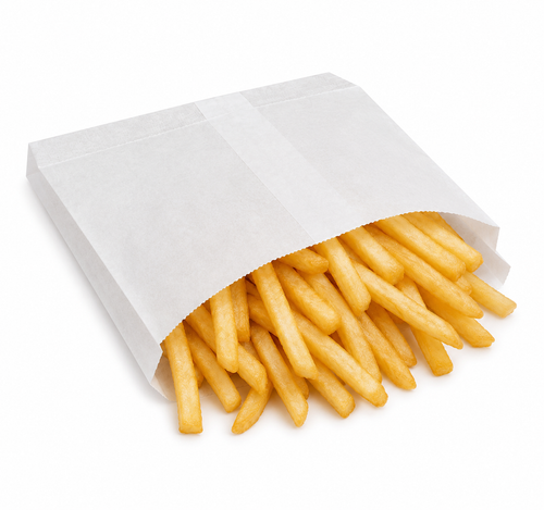 Copy of French Fry Bag, Large, White, 5.5" x 4.5", Grease-Resistant - 2000 pcs