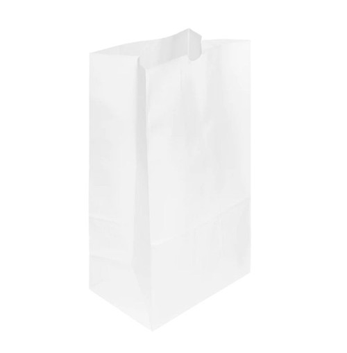 Paper Bag, 20 lb (Shorty), White - 500 pcs