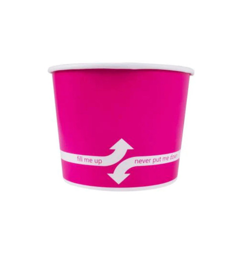 16 oz Dbl Poly Paper Food Container, Pink, (112mm) - 1000 Pcs