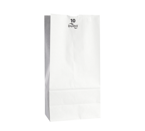 Paper Bag, 10 lb, White, Duro - 500 pcs