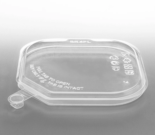 PET Flat Lid for 8-32 oz PET Tamper Resistant Square Container, Clear - 400 pcs
