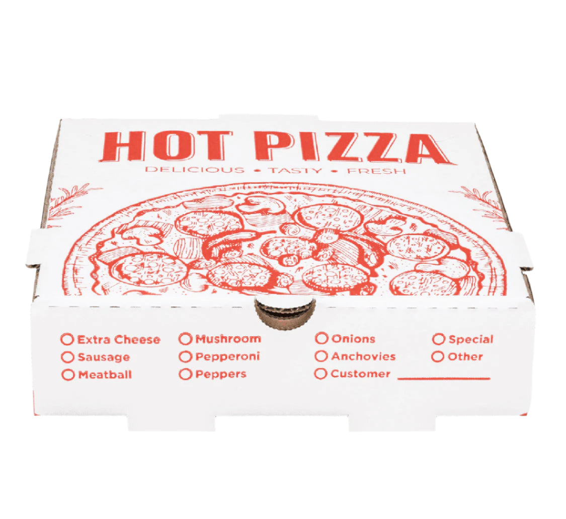 Pizza Box, 8''x8''x2'', Generic Print - 50 pcs