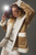 Camel Faux Suede Shearling Coat with Front Pockets and Basic Collar