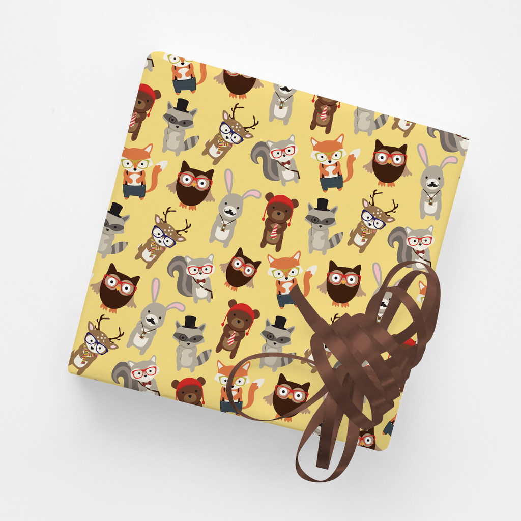 Hipster Animals Wrapping Paper