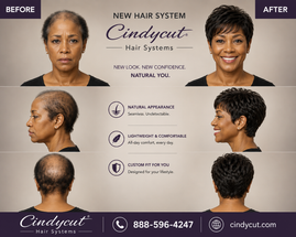 Before & After: A Natural-Looking Hair System Transformation by Cindycut