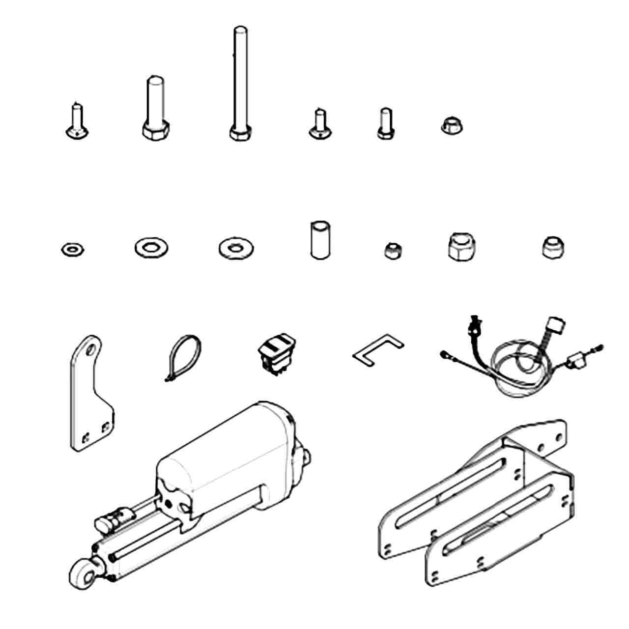 スルー HUSTLER 122923 ELECTRIC DECK LIFT KIT - Hustler Genuine part