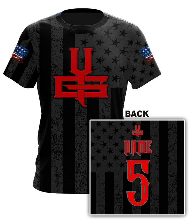 YG Black USA Flag Red Jersey