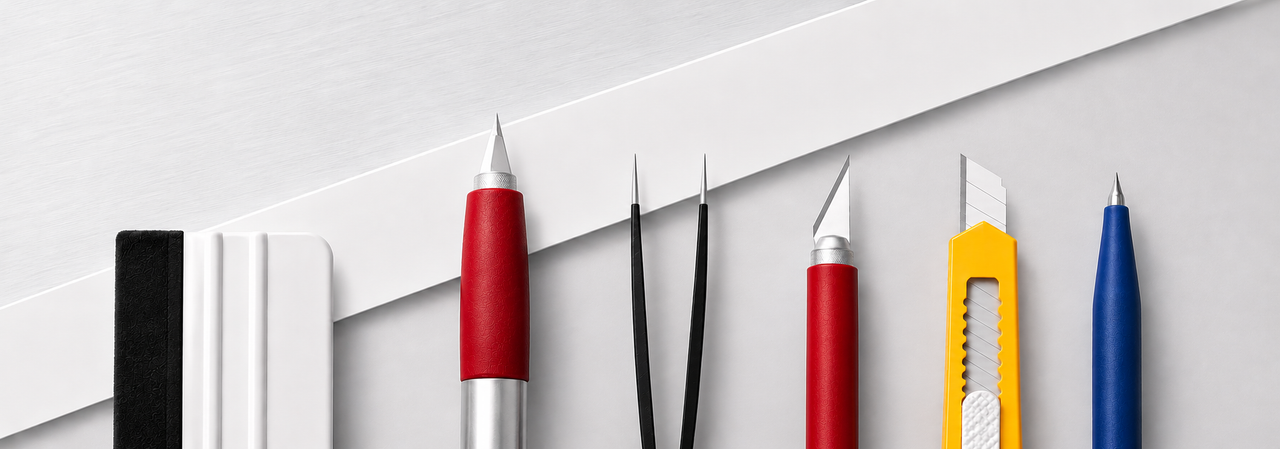 Sign shop hand tools and vinyl application supplies