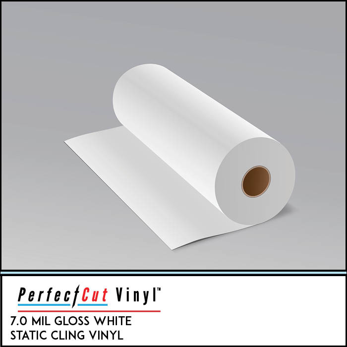 7SC 7.0 mil Gloss White Static Cling Vinyl | PerfectCut Vinyl