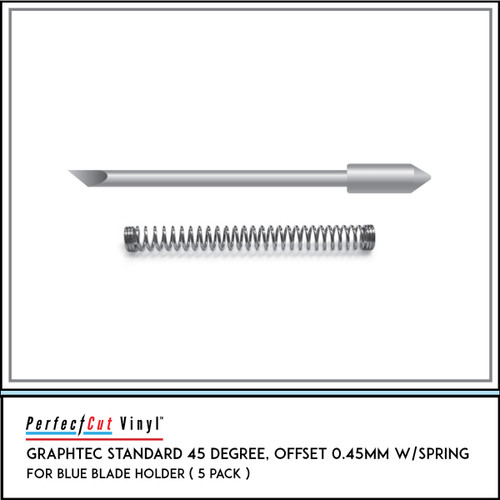 Graphtec CB09UB 0.9mm 45 Degree Vinyl Cutter Blade, w/Spring (5 Pack) (for CE70000 | FC9000 | FC2250 | FC4500) 5-Pack