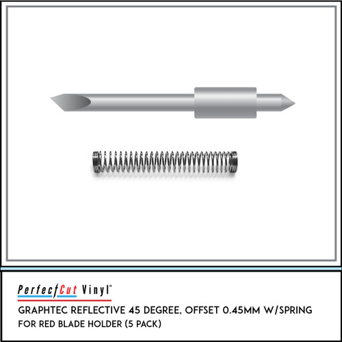 Graphtec 1.5mm Reflective 45 Degree Vinyl Cutter Blade, w/Spring (5 Pack) 5-Pack – PerfectCut Vinyl