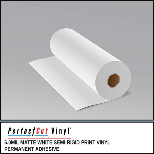 6.0mil Matte White Semi-Rigid Print Vinyl, Permanent Adhesive – PerfectCut Vinyl