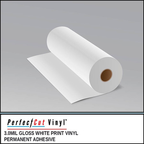 3.0mil Gloss White Print Vinyl, Permanent Adhesive – PerfectCut Vinyl
