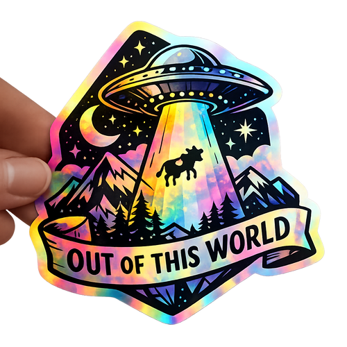 Rainbow Holographic Die Cut Sticker
